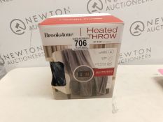 1 BOXED BROOKSTONE HEATED THROW 127 X 152 CM RRP Â£39.99