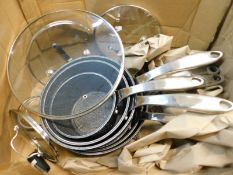 1 STARFRIT THE ROCK 10 PIECE (APPROX) NON-STICK COOKWARE PAN SET RRP Â£149.99