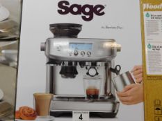 1 BOXED SAGE BARISTA PRO BEAN TO CUP COFFEE MACHINE SES878BST RRP Â£749