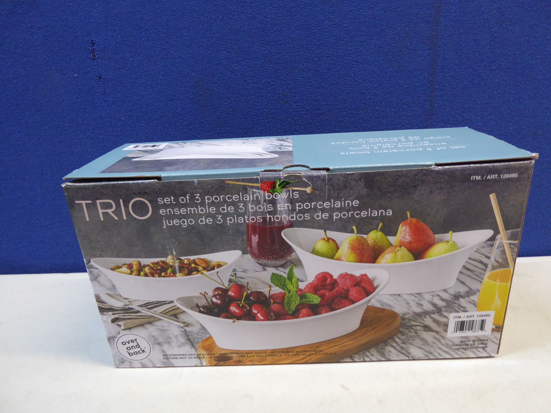 1 BOXED OVER & BACK PORCELAIN 2 PIECE SERVING BOWLS SET RRP Â£24.99