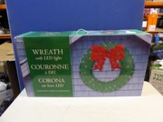 1 BOXED GLITTERING 3FT (91CM) CHRISTMAS WREATH WITH 150 LED LIGHTS RRP Â£64.99