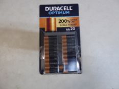 1 PACK OF APPROX 20 DURACELL AA BATTRIES RRP Â£49.99