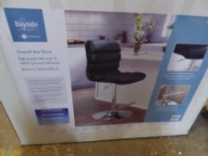 1 BOXED BAYSIDE FURNISHINGS BLACK BONDED LEATHER GAS LIFT BAR STOOL RRP Â£119