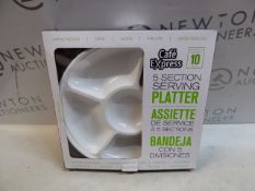 1 BRAND NEW BOXED CAFE EXPRESS 10PK WHITE PLASTIC 5 SECTION SERVING PLATTER RRP Â£14.99