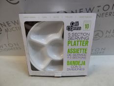 1 BRAND NEW BOXED CAFE EXPRESS 10PK WHITE PLASTIC 5 SECTION SERVING PLATTER RRP Â£14.99