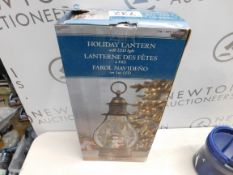 1 BOXED 13.9 INCH (35.4CM) HOLIDAY LANTERN WITH LED LIGHTS RRP Â£34.99