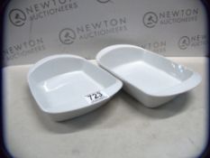 2 OVER AND BACK PORCELIAN DISHES RRP Â£29.99
