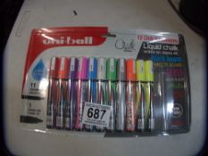 1 PACK OF UNI-BALL APPROX 12 LIQUID CHALK MARKERS RRP Â£29.99