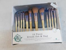 1 BOXED SO ECO COSMETIC 12 PIECE BRUSH SET & BAG RRP Â£19.99