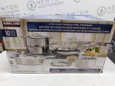 1 BOXED KIRKLAND SIGNATURE 10 PIECE (APPROX) 5-PLY CLAD STAINLESS STEEL COOKWARE SET RRP Â£249.99