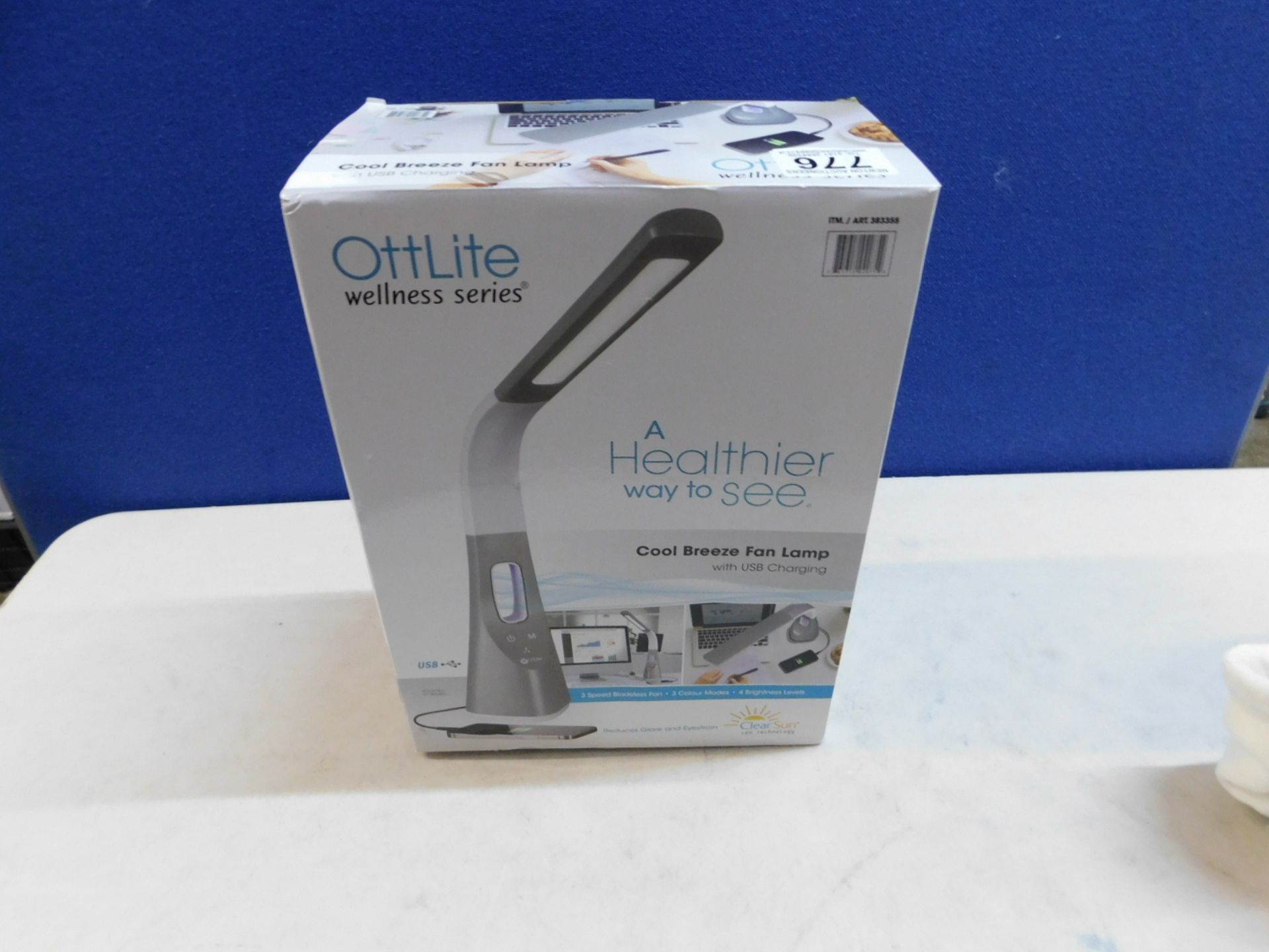 1 BOXED OTTLITE COOL BREEZE FAN LAMP WITH USB CHARGING RRP Â£59.99