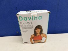 1 BRAND NEW SEALED BOXED DAVINA GYM BALL WITH HAND PUMP (BALL SIZE 65CM) RRP Â£19