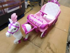 1 DISNEY PRINCESS ROYAL HORSE CARRIAGE 6 VOLT ELECTRIC RIDE ON RRP Â£249