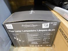 1 BOXED BRIDGEPORT DESIGNS HAMPTON METAL 3-ARM FLOOR LAMP RRP Â£79
