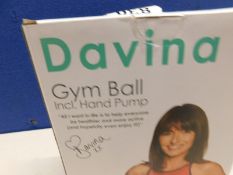 1 BRAND NEW SEALED BOXED DAVINA GYM BALL WITH HAND PUMP (BALL SIZE 65CM) RRP Â£19