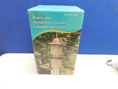 1 BOXED COPPER PLATED & GLASS BIRD FEEDER RRP Â£39