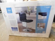 1 BOXED BAYSIDE FURNISHINGS BLACK BONDED LEATHER GAS LIFT BAR STOOL RRP Â£119