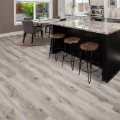 1 BOXED GOLDEN SELECT RIVER GRAY SPLASH SHIELD AC5 LAMINATE FLOORING WITH FOAM UNDERLAY - (COVERS