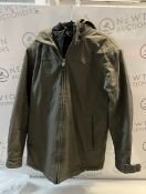 1 MENS WEATHERPROOF JACKET WITH HOODIE IN OLIVE GREEN SIZE S RRP Â£129