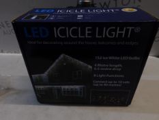 1 BOXED LIGHTS4YOU 13FT (4M) 152 LED ICE WHITE OUTDOOR ICICLE LIGHT RRP Â£49