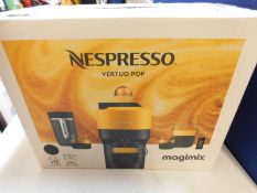 1 BOXED NESPRESSO BY MAGIMIX VERTUO POP CAPSULE COFFEE MACHINE IN BLACK, 11729 RRP Â£99.99