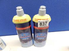 2 800ML BOTTLES OF FINISH RINSE AND SHINE AID SOLUTION FOR DISHWASHER RRP Â£29.99