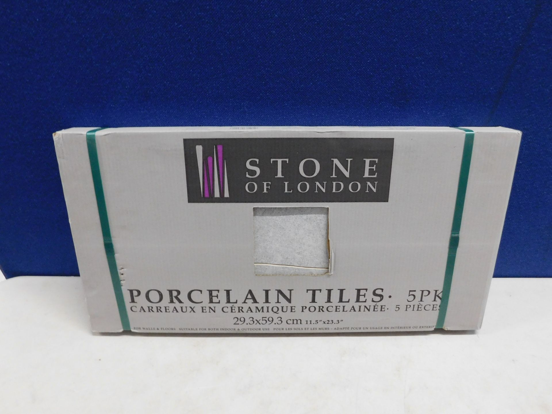 1 BOXED SET OF STONE OF LONDON PORCELAIN TILES (29.3 X 59.3) RRP Â£29.99