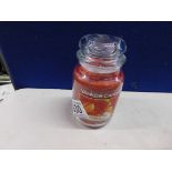 1 YANKEE CANDLE SPICED ORANGE SCENTED CANDLE WITH GLASS JAR RRP Â£29.99