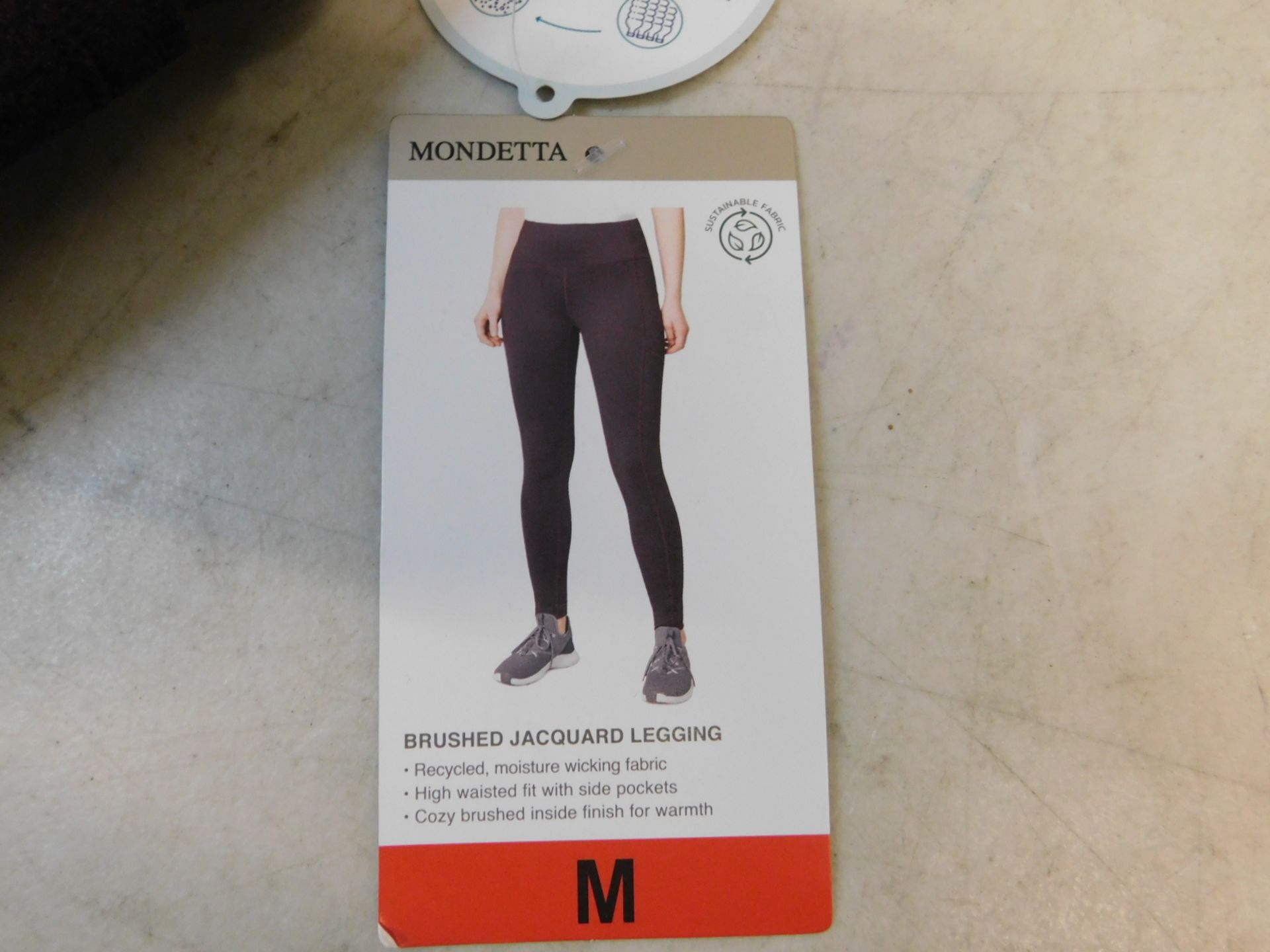 1 BRAND NEW LADIES MONDETTA BRUSHED JACQUARD LEGGINGS SIZE M RRP Â£14.99