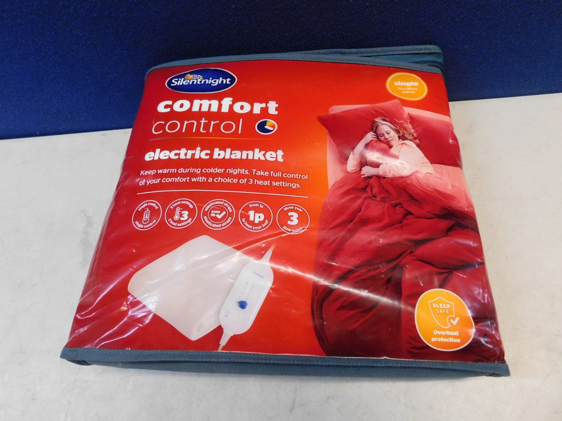 1 BAGGED SILENTNIGHT COMFORT CONTROL HEATED BLANKET SINGLE RRP Â£34.99