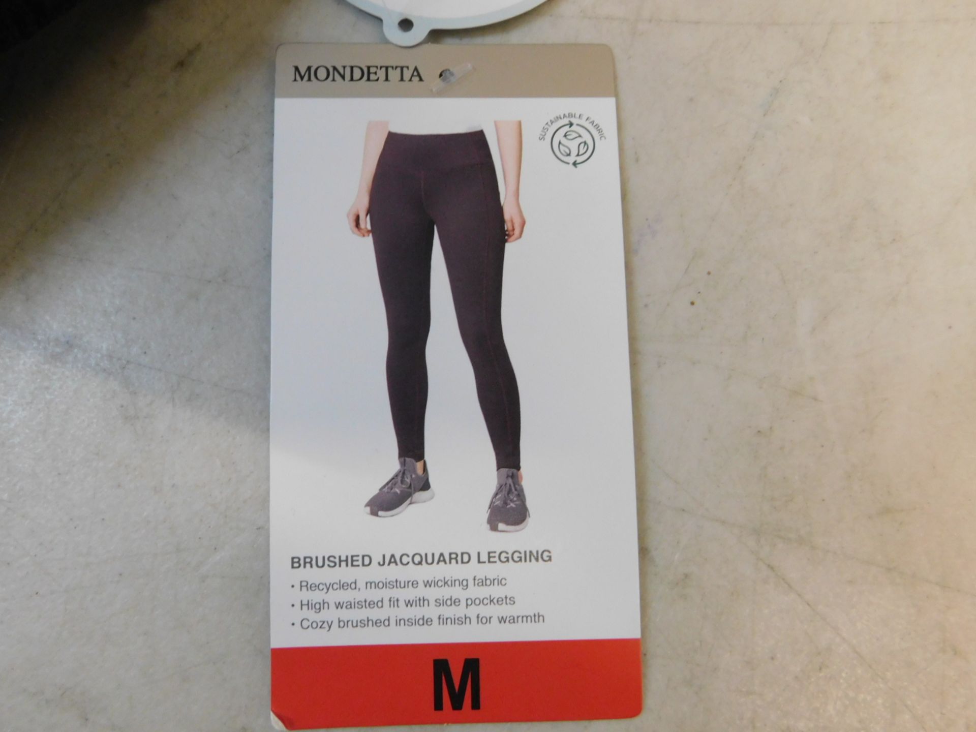 1 BRAND NEW LADIES MONDETTA BRUSHED JACQUARD LEGGINGS SIZE M RRP Â£14.99