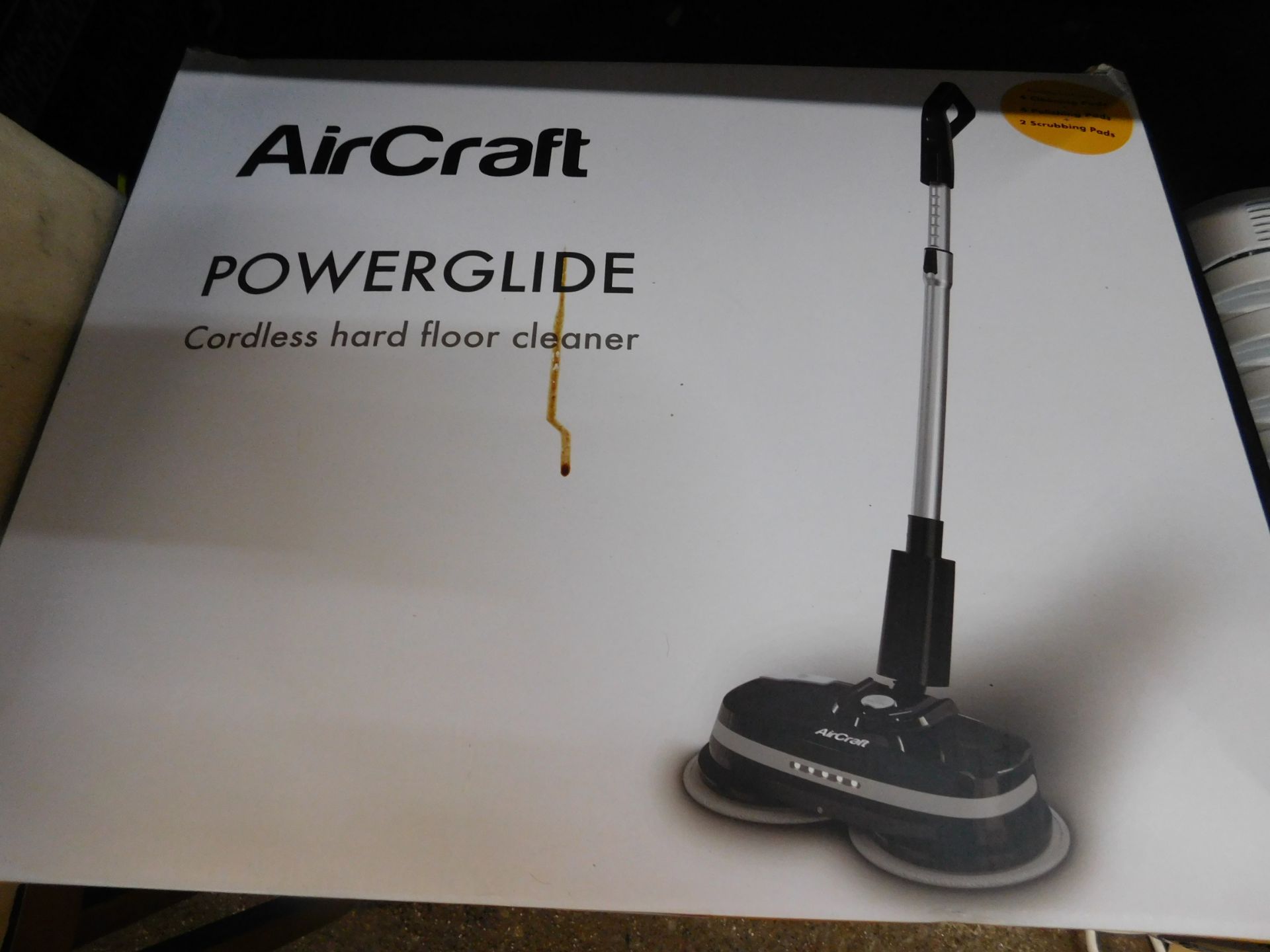 1 BOXED AIRCRAFT POWERGLIDE CORDLESS HARD FLOOR CLEANER & POLISHER RRP Â£199