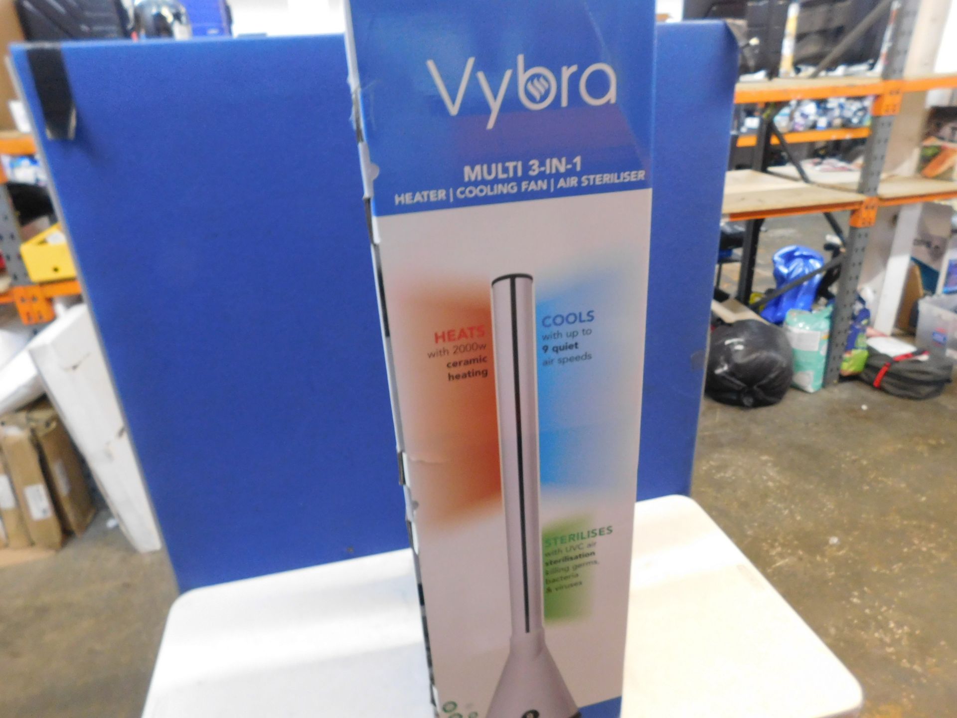 1 BOXED VYBRA 3 IN 1 HEATER, COOLER & AIR STERILISER RRP Â£199