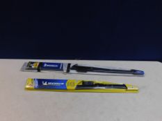 2 PACKS OF MICHELIN STEALTH WIPER BLADES IN VARIOUS SIZES RRP Â£39.99