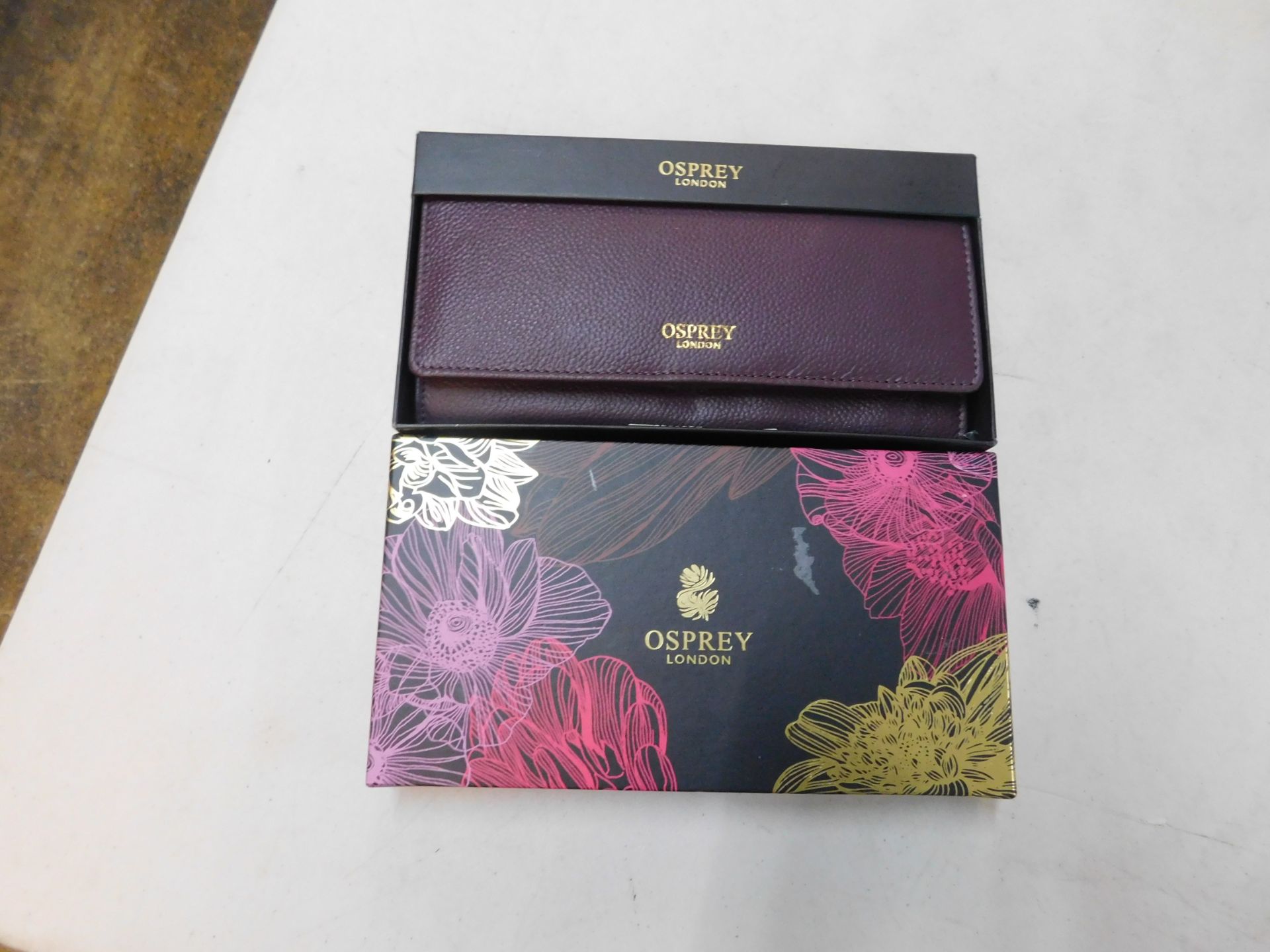 1 BOXED OSPREY LONDON WOMENS LEATHER MATINEE PURSE WALLET RRP Â£34.99