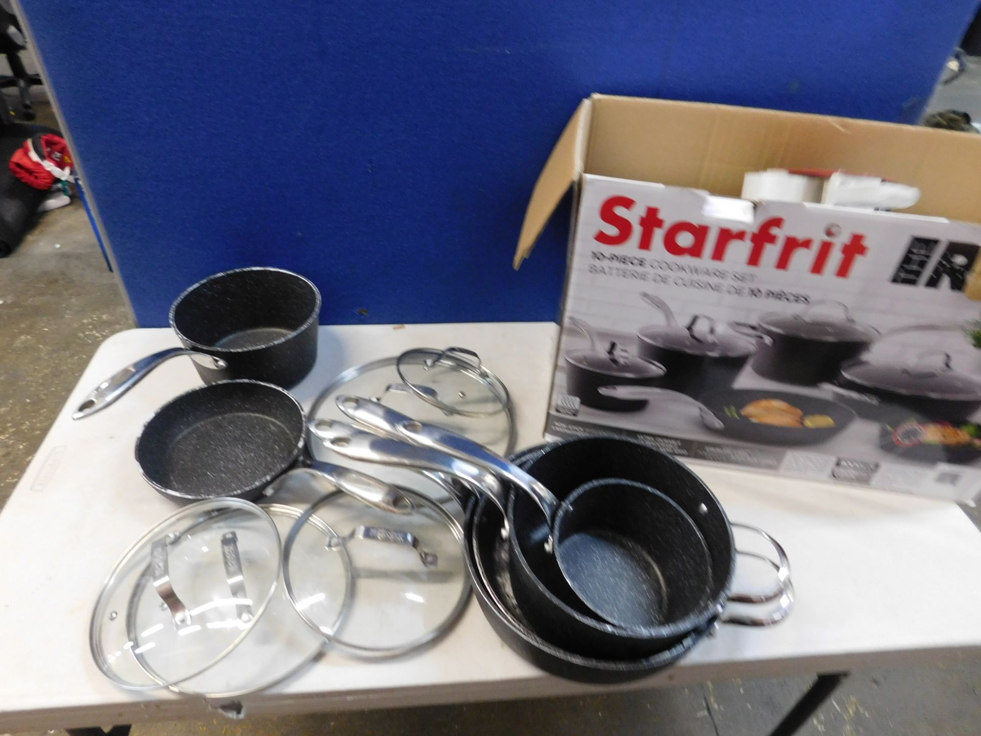 1 BOXED STARFRIT THE ROCK 10 PIECE (APPROX) NON-STICK COOKWARE PAN SET RRP Â£149.99