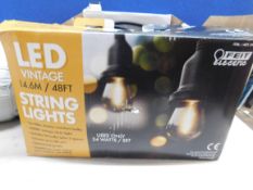 1 BOXED FEIT 48FT (14.6M) HEAVY DUTY VINTAGE LED WATERPROOF STRING LIGHTS RRP Â£89