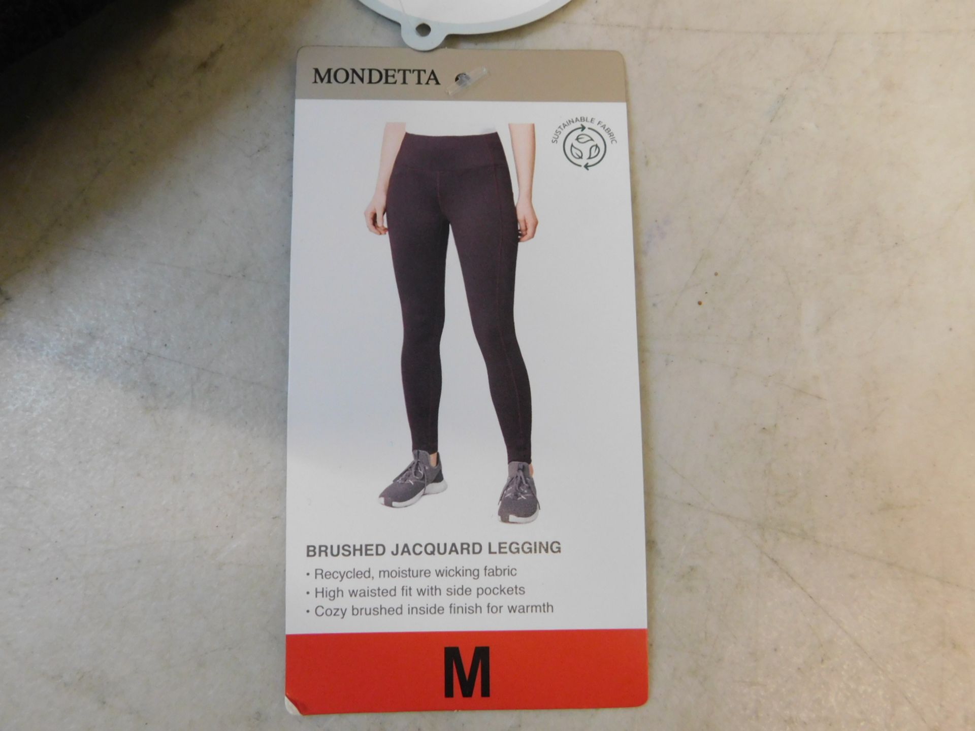 1 BRAND NEW LADIES MONDETTA BRUSHED JACQUARD LEGGINGS SIZE M RRP Â£14.99