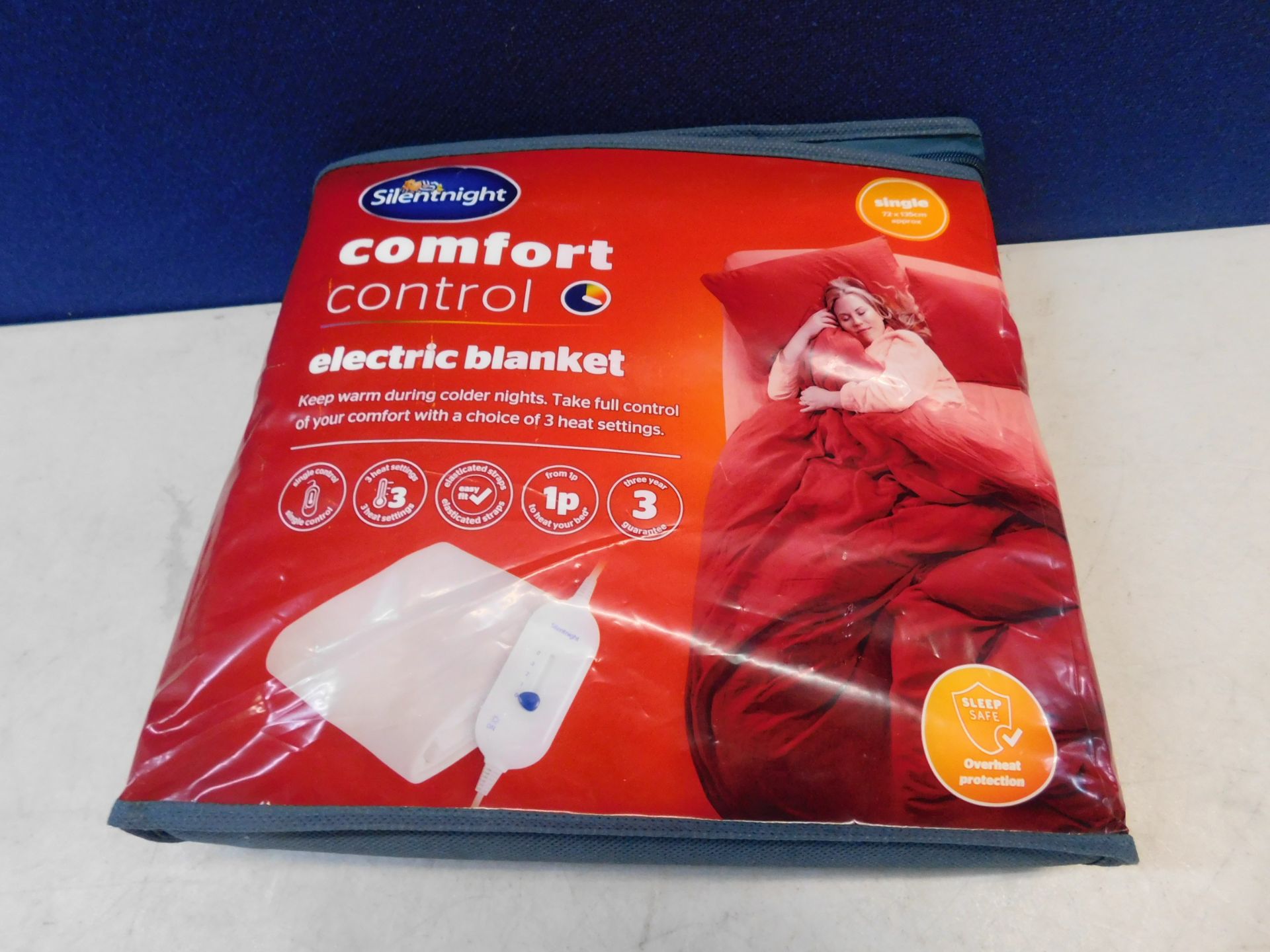 1 BAGGED SILENTNIGHT COMFORT CONTROL HEATED BLANKET SINGLE RRP Â£34.99