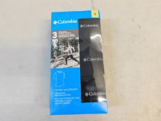 1 BRAND NEW BOXED COLUMBIA MEN'S 3-PACK SHORT SLEEVE CREW NECK COTTON T-SHIRTS IN BLACK SIZE S RRP