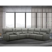 1 GILMAN CREEK SWEENY FABRIC RECLINING SECTIONAL SOFA WITH POWER HEADRESTS RRP Â£2999 (PICTURES