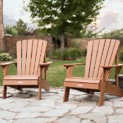 1 SET OF 2 LIFETIME ADIRONDACK CHAIRS RRP Â£399 (1 CHAIR IS DAMAGED, PICTURES FOR ILLUSTRATION