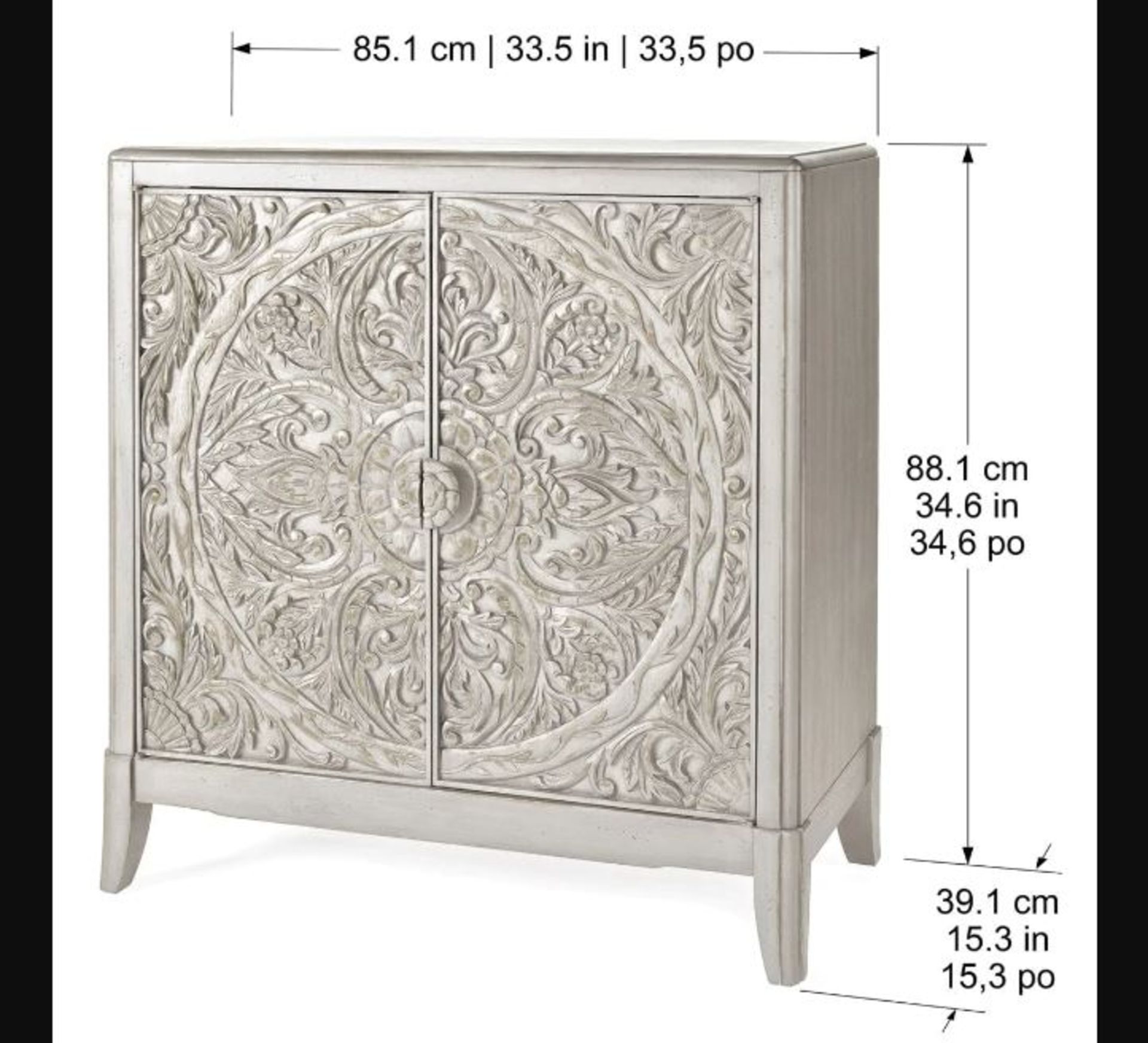 1 BOXED PIKE & MAIN LITA WHITE ACCENT CONSOLE RRP Â£399 (LIKE NEW, PICTURES FOR ILLUSTRATION