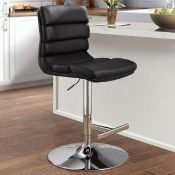 1 BAYSIDE FURNISHINGS BLACK BONDED LEATHER GAS LIFT BAR STOOL RRP Â£119.99 (PICTURES FOR