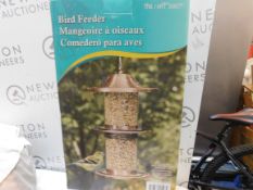 1 BOXED COPPER PLATED & GLASS BIRD FEEDER RRP Â£39