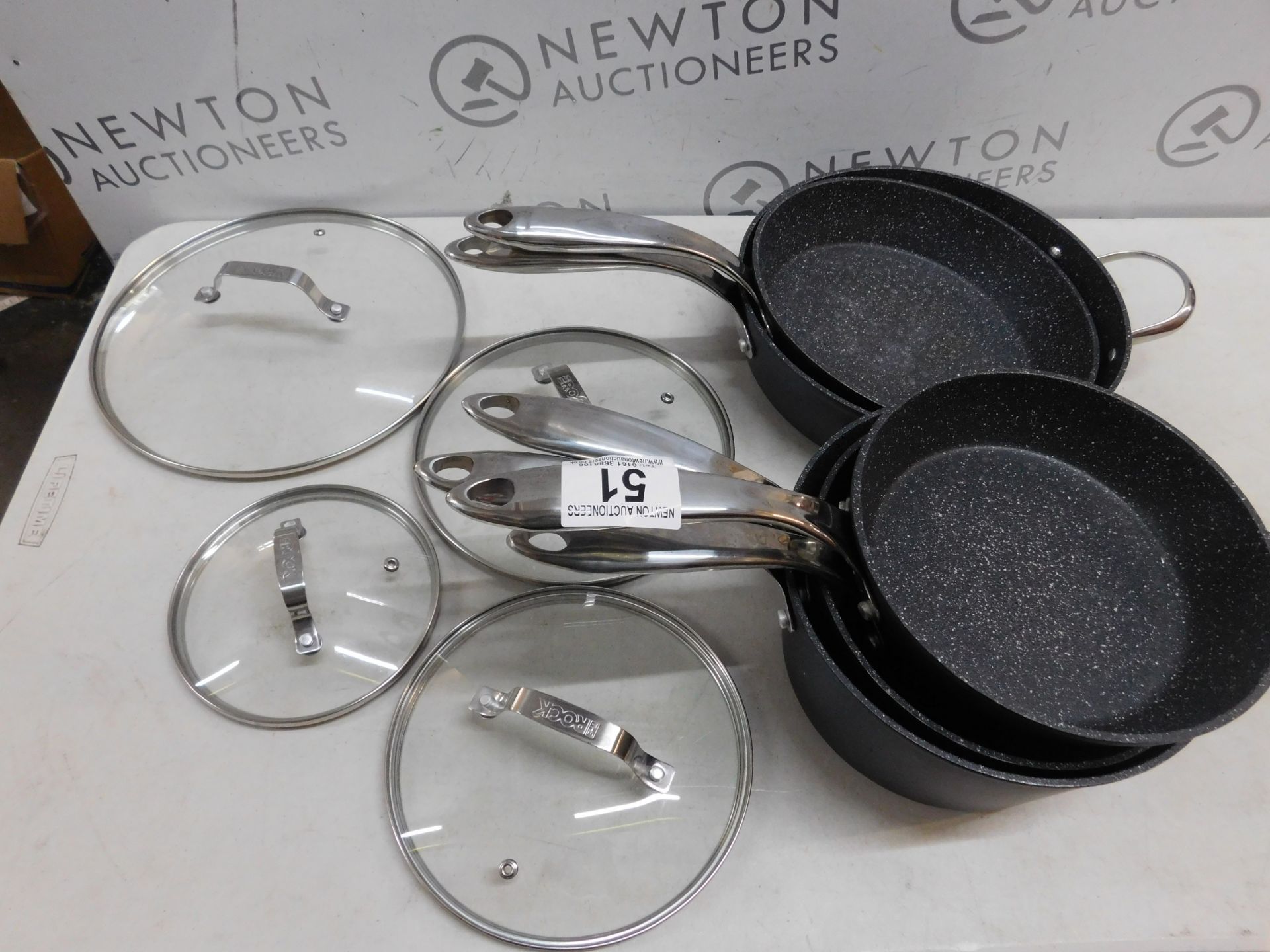 1 STARFRIT THE ROCK 10 PIECE (APPROX) NON-STICK COOKWARE PAN SET RRP Â£149.99