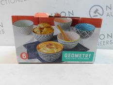 1 BOXED OVER & BACK GEOMETRY STONEWARE BOWLS RRP Â£24.99