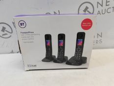 1 BOXED BT PREMIUM 090632 CORDLESS PHONE - TRIPLE HANDSETS RRP Â£119