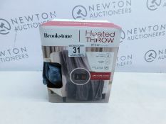 1 BOXED BROOKSTONE HEATED THROW 127 X 152 CM RRP Â£39.99