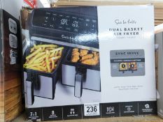 1 BOXED SUR LA TABLE DUAL BASKET AIR FRYER, 7.6L RRP Â£129